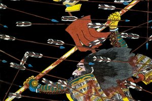 La battaglia a Shijō Nawate, c.1857 da Utagawa Kuniyoshi