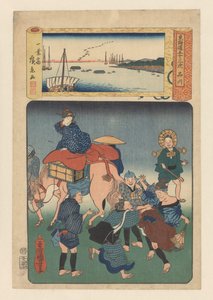 La stazione Shinagawa da Utagawa Kuniyoshi