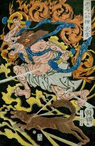 Dio del Tuono (Shinrai) Serie: Immagini degli Otto Trigrammi nella Divinazione Cinese (Shūeki hakke-e), c.1839-41 da Utagawa Kuniyoshi