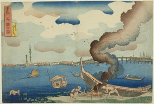 Vista di Mitsumata nella Capitale Orientale (Toto Mitsumata no zu), dalla serie "Vedute della Capitale Orientale (Toto no zu)" da Utagawa Kuniyoshi