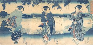 Donne vicino a un fiume da Utagawa Kuniyoshi
