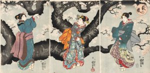 Yoru no sakura [Fiori di ciliegio di notte], c.1846 da Utagawa Kuniyoshi