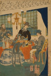 Salotto di una casa mercantile straniera a Yokohama, 1861 da Utagawa Sadahide