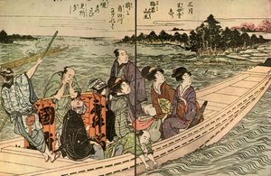 Persone che viaggiano in barca, 1804 da Utagawa Toyohiro