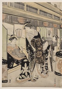 Cortigiane che passeggiano sul Nakanochō da Utagawa Toyokuni