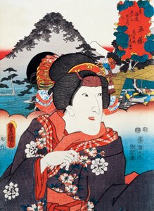 Ritratto di attrice del teatro Kabuki (stampa ukiyo-e) da Utagawa Toyokuni