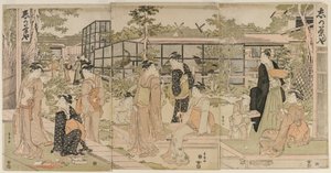 Visitatori alla Casa del Tè Shika, primi anni 1790 da Utagawa Toyokuni