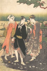 Sulla spiaggia di Shinagawa con la bassa marea da Utagawa Toyokuni I