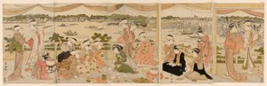 Recital su una veranda con vista sul fiume Sumida
