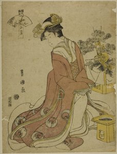 Il primo mese, dalla serie "I dodici mesi alla moda" da Utagawa Toyokuni I