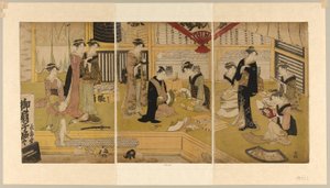 Il Negozio di Ventagli Mieido da Utagawa Toyokuni I