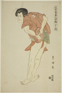 Toraya: Arashi Ryuzo II come il Monaco Tojibo nella commedia "Hatsu Akebono Kaomise Soga," dalla serie "Ritratti di Attori sul Palco (Yakusha butai no sugata-e)"