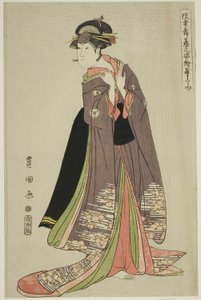Yamatoya: Iwai Hanshiro IV come Katanaya Ohana, dalla serie "Ritratti di attori sul palco (Yakusha butai no sugata-e)" da Utagawa Toyokuni I