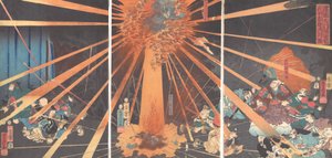 Il fantasma di Akugenta che si vendica su Nanba alla cascata di Nunobiki, 1856, 2° mese da Utagawa Yoshifusa