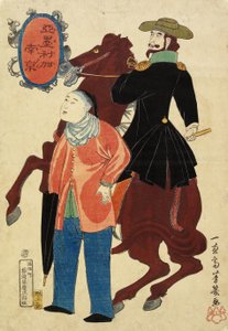Cavaliere americano e un cinese, gennaio 1861 da Utagawa Yoshiiku