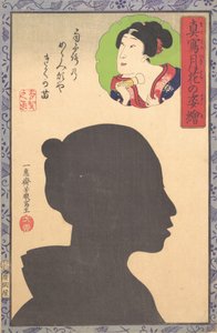 Immagine silhouette di attore Kabuki da Utagawa Yoshiiku