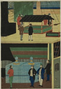 Interno di un piroscafo americano (Amerikakoku jokisen-chu no zu) da Utagawa Yoshikazu