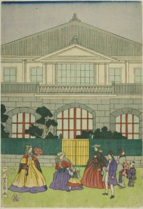 Residenza del mercante francese al porto di Yokohama da Utagawa Yoshikazu