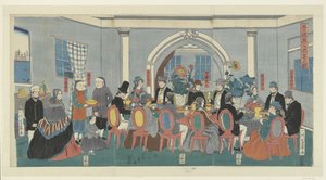 Cinque nazionalità a un banchetto da Utagawa Yoshikazu
