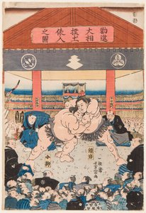 Combattimento di sumo tra Koyonagi e Kaganiiva