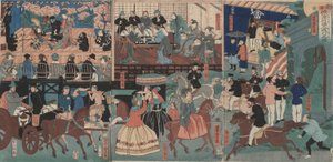 Stranieri in visita a Yokohama da Utagawa Yoshitora