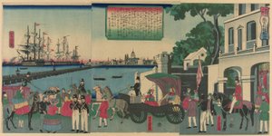 Il porto di Londra, Inghilterra, dalla serie "Collezione di luoghi pittoreschi in terre straniere" da Utagawa Yoshitora