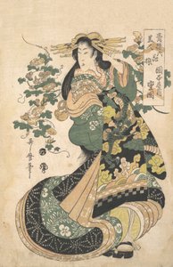 Una cortigiana con convolvoli sullo sfondo da Utamaro II