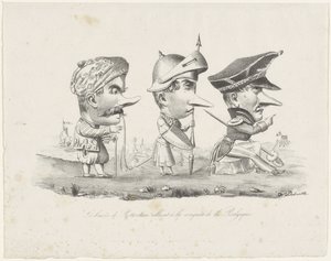 Caricatura della milizia di Rotterdam, 1830 da V. Dubrulle