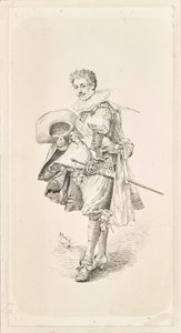 Gentiluomo in costume rinascimentale e gorgiera