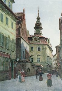 Il Municipio Ebraico, Praga, illustrazione da 