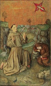 San Francesco riceve le stimmate, fine XV secolo da Valencian School
