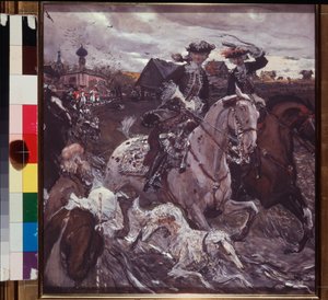 La cavalcata dello zar Pietro II e della principessa ereditaria Elisabetta da Valentin Aleksandrovich Serov