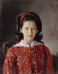 Ritratto di Lyudmila Anatolyevna Mamontova 1874-1937, 1884 da Valentin Aleksandrovich Serov