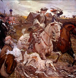 Principessa Elisabetta Petrovna e Pietro II a caccia da Valentin Aleksandrovich Serov