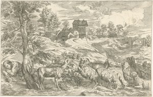 Paesaggio con pastore dormiente da Valentin Lefebvre
