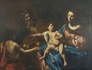 Sacra famiglia con il giovane San Giovanni Battista da Valentin de Boulogne