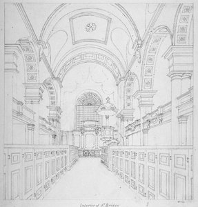 Chiesa di St Bride, Fleet Street, Città di Londra, 1815 da Valentine Davis