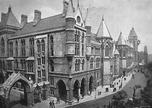 I nuovi tribunali, Londra, c1896 da Valentine and Sons Ltd