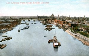 Il fiume Tamigi, Londra, inizio XX secolo da Valentine and Sons Publishing Co