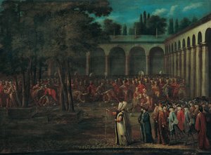La delegazione ambasciatoriale che attraversa il secondo cortile del Palazzo Topkapi, 1720 da Vanmour