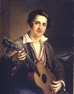 Il Suonatore di Chitarra: Ritratto del Virtuoso Chitarrista Vladimir Ivanovich Morkov (1803-64) 1839