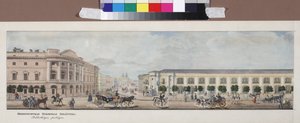 La biblioteca pubblica imperiale (panorama della Prospettiva Nevskij) da Vasili Semenovich Sadovnikov