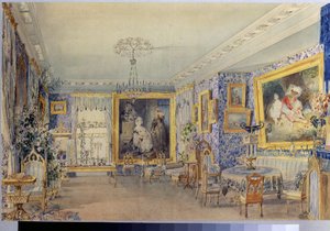 Sala di soggiorno del maniero Verki da Vasili Semenovich Sadovnikov