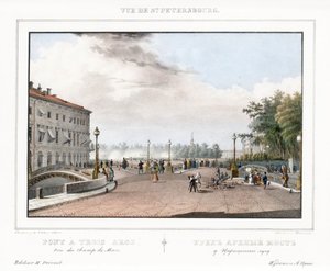 Il ponte a tre archi a San Pietroburgo