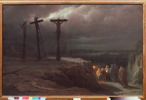 La notte al Calvario - Dipinto di Vasili Petrovich Vereshchagin (Vassili Verechtchaguine)