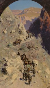 Artiglieria nelle montagne del Caucaso, 1883 da Vasilij Dmitrievich Polenov