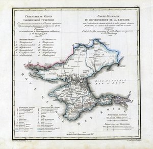 Mappa del Governatorato di Taurida, 1822 da Vasily Petrovich Pyadyshev