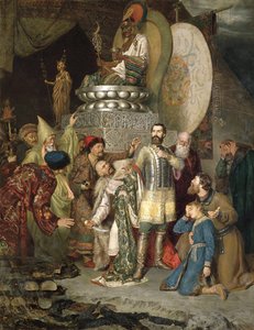 Principe Michele di Černigov al campo di Batu Khan, 1246 1883 da Vasily Smirnov