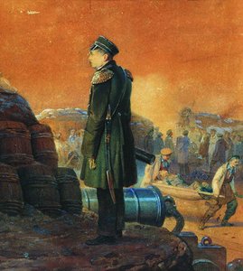 Ammiraglio Pavel Nakhimov sul bastione, 1855 da Georg Wilhelm Timm