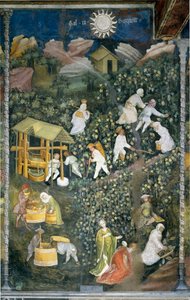 Ottobre: scena di vendemmia, raccolta dell